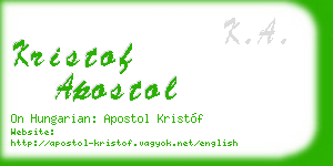 kristof apostol business card
